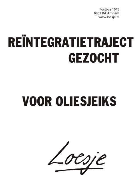 Reintegratietraject gezocht voor oliesjeiks