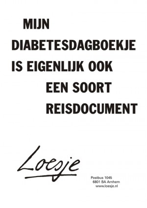 Mijn diabetesdagboekje is eigenlijk ook een soort reisdocument