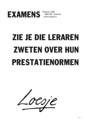 examens zie je die leraren zweten over hun prestatienormen