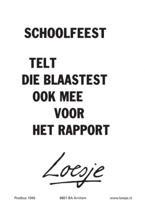 schoolfeest; telt de blaastest ook mee voor het rapport