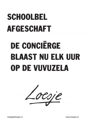 Schoolbel afgeschaft; de conci