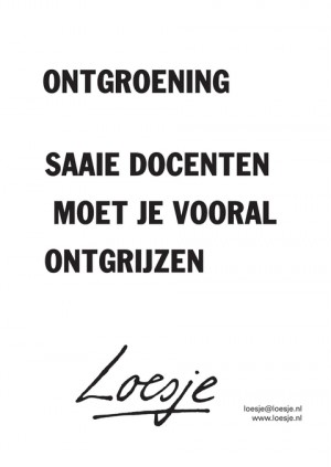 Ontgroening; saaie docenten moet je vooral ontgrijzen