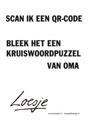 scan ik een QR-code bleek het een kruiswoordpuzzel van oma