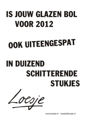 is jouw glazen bol voor 2012 ook uiteengespat in duizend schitterende stukjes