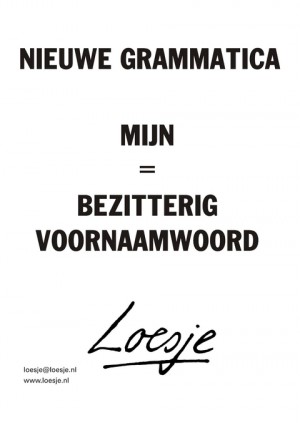 nieuwe grammatica mijn=bezitterig voornaamwoord