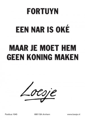 fortuyn een nar is ok maar je moet hem geen koning maken