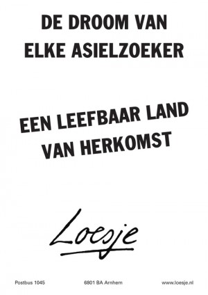 de droom van elke asielzoeker een leefbaar land van herkomst