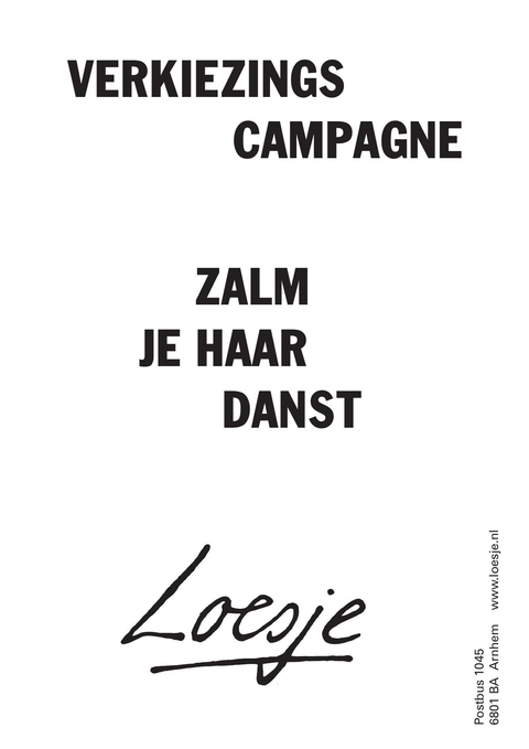 verkiezings campagne zalm je haar danst