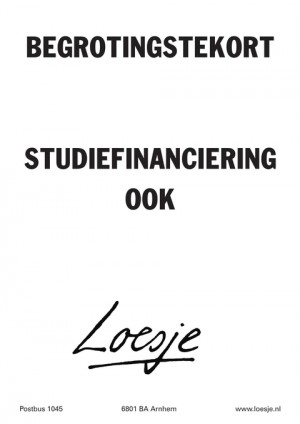 begrotingstekort studiefinanciering ook