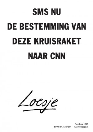 sms nu de bestemming van deze kruisraket naar cnn