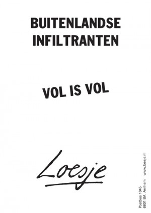 buitenlandse infiltranten vol is vol
