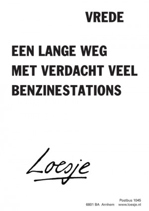 vrede een lange weg met verdacht veel benzinestations
