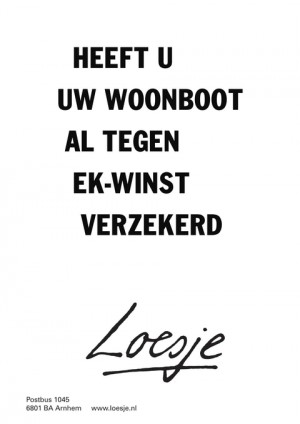 heeft u uw woonboot al tegen ekwinst verzekerd