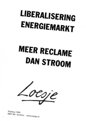 liberalisering energiemarkt meer reclame dan stroom