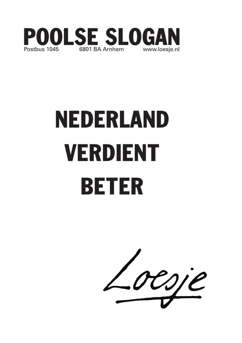 poolse slogan nederland verdient beter