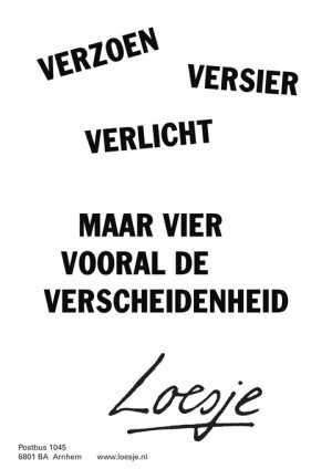 verzoen versier verlicht maar vier vooral de verscheidenheid