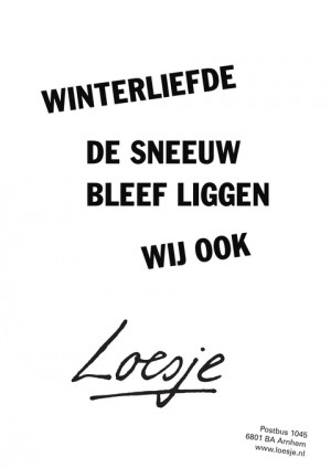 winterliefde de sneeuw bleef liggen wij ook