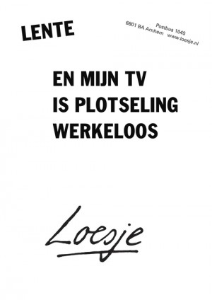 lente en mijn tv is plotseling werkeloos