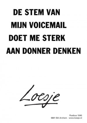 de stem van mijn voicemail doet me sterk aan donner denken