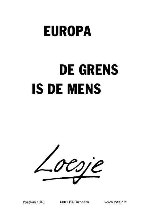 europa de grens is de mens