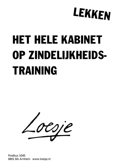 het hele kabinet op zindelijkheidstraining