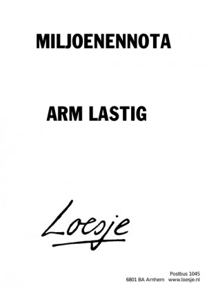 miljoenennota arm lastig