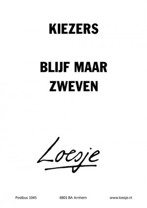 kiezers blijf maar zweven