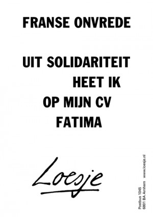 franse onvrede uit solidariteit heet ik op mijn cv fatima