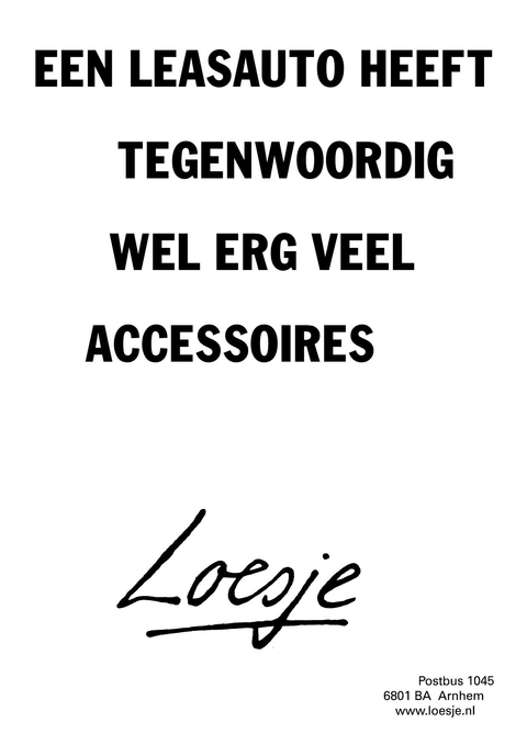 een leasauto heeft tegenwoordig wel erg veel accessoires