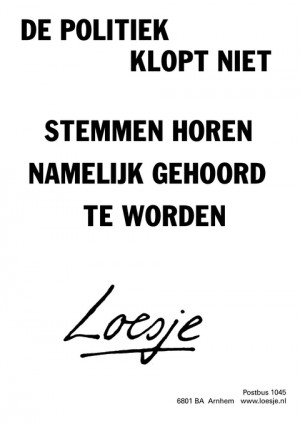 de politiek klopt niet stemmen horen namelijk gehoord te worden