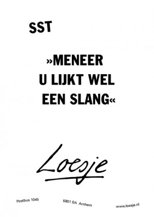 meneer u lijkt wel een slang