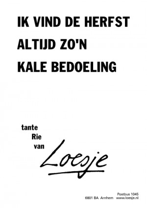 ik vind de herfst altijd zon kale bedoeling