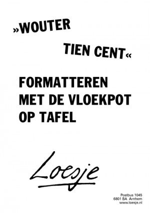 formatteren met de vloekpot op tafel