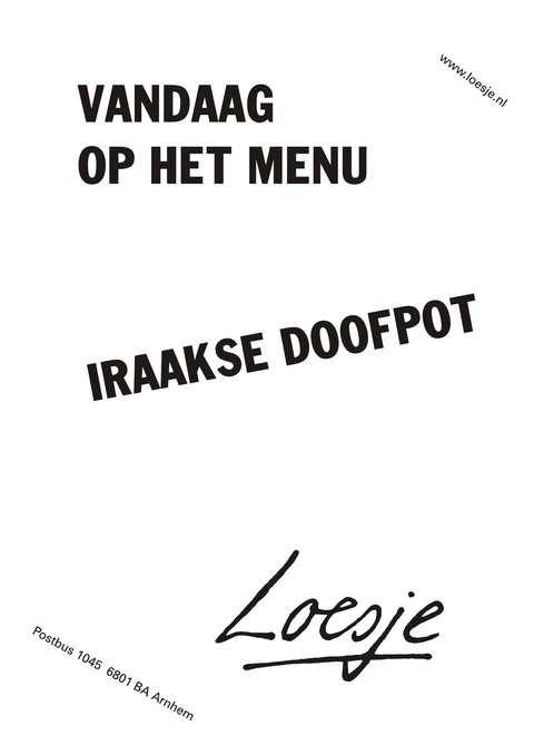 vandaag op het menu: Iraakse doofpot