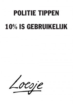 politie tippen / 10% is gebruikelijk