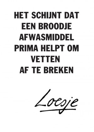 het schijnt dat een broodje afwasmiddel prima werkt om vetten af te breken