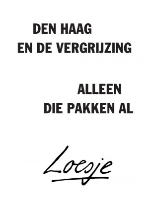 den haag en de vergrijzing / alleen die pakken al