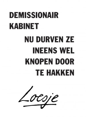 demissionair kabinet / nu durven ze ineens wel knopen door te hakken