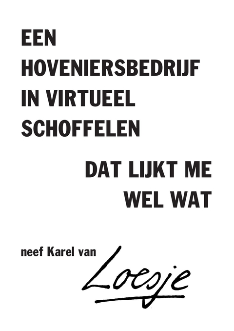 een hoveniersbedrijf in virtueel schoffelen / dat lijkt me wel wat – neef Karel van