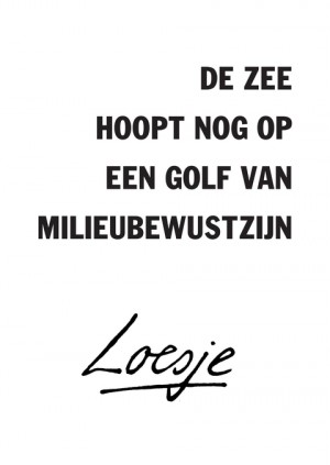 de zee hoopt nog op een golf van milieubewustzijn