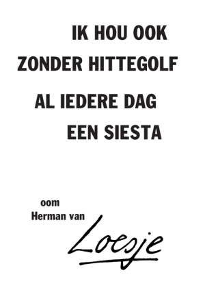 ik hou ook zonder hittegolf al iedere dag een siesta