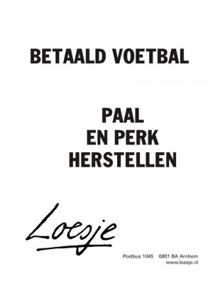 betaald voetbal paal en perk herstellen