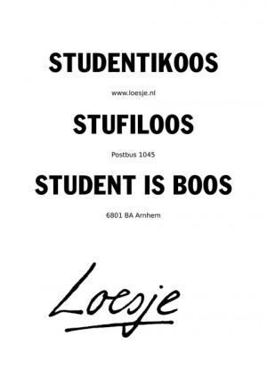 studentikoos stufiloos student is boos