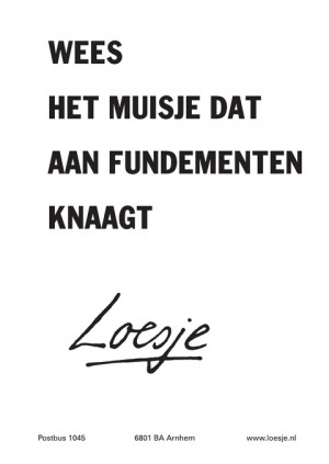 wees het muisje dat aan fundamenten knaagt