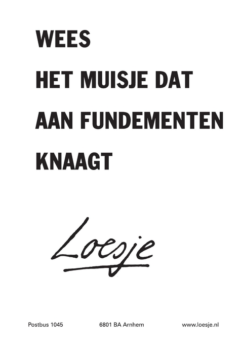 wees het muisje dat aan fundamenten knaagt