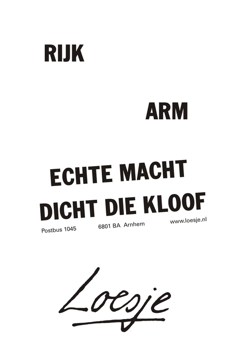 rijk arm echte macht dicht die kloof