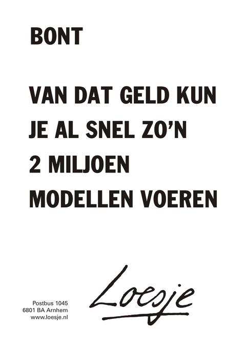 bont van dat geld kun je al snel zo’n 2 miljoen modellen voeren