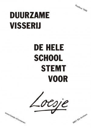 duurzame visserij; de hele school stemt voor