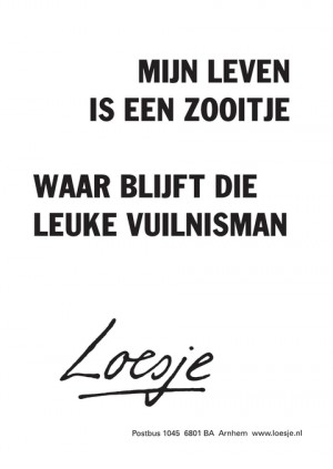 mijn leven is een zooitje waar blijft die leuke vuilnisman