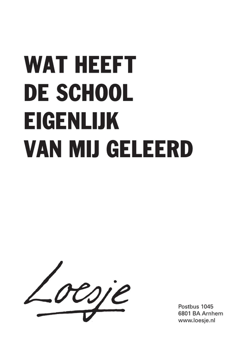 wat heeft de school eigenlijk van mij geleerd